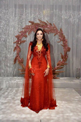 Haute Couture Kırmızı Nişan ve Kına Elbisesi - Mediha Cambaz Bridal