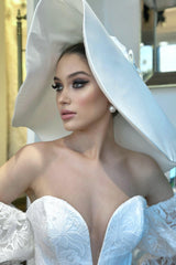 Hayden Fransız Dantel Saten Yarım Balık Gelinlik - Mediha Cambaz Bridal