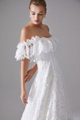 Hermosa Dantel Vintage Düz Kesim Gelinlik - Mediha Cambaz Bridal