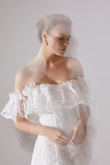 Hermosa Dantel Vintage Düz Kesim Gelinlik - Mediha Cambaz Bridal