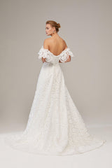 Hermosa Dantel Vintage Düz Kesim Gelinlik - Mediha Cambaz Bridal