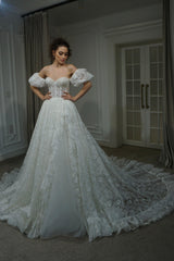 Hollie Dantel Balon Kol A Kesim Gelinlik - Mediha Cambaz Bridal