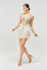 Hyaline Otriş Detaylı Taşlı After Party Elbise - Mediha Cambaz Bridal