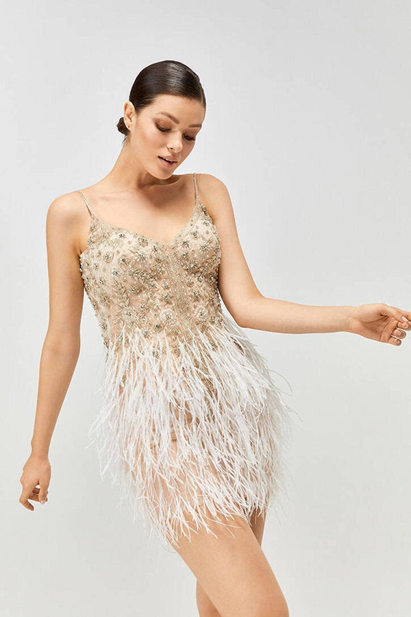 Hyaline Otriş Detaylı Taşlı After Party Elbise - Mediha Cambaz Bridal