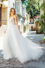 Ian Tek Kol Dokulu Organze Bohem Gelinlik - Mediha Cambaz Bridal