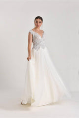 India Üç Boyut Dantel Tül A Kesim Gelinlik - Mediha Cambaz Bridal