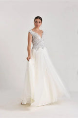 India Üç Boyut Dantel Tül A Kesim Gelinlik - Mediha Cambaz Bridal