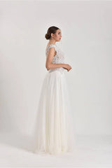 India Üç Boyut Dantel Tül A Kesim Gelinlik - Mediha Cambaz Bridal