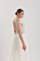 India Üç Boyut Dantel Tül A Kesim Gelinlik - Mediha Cambaz Bridal