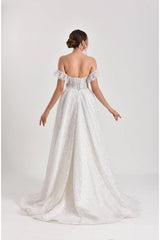 Isabel Çiçekli Dantel A Kesim Gelinlik - Mediha Cambaz Bridal