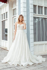 Italy Light Simli Tül Modern A Kesim Gelinlik - Mediha Cambaz Bridal