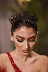 Jadis Kristal Detaylı Zirkon Taşlı Kına Tacı - Mediha Cambaz Bridal