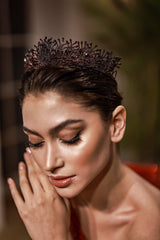 Jadis Kristal Detaylı Zirkon Taşlı Kına Tacı - Mediha Cambaz Bridal