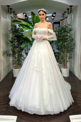 Jan Rose Düşük Kollu Tül A Kesim Gelinlik - Mediha Cambaz Bridal