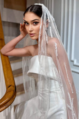 Jessica Dantel İşlemeli Özel Tasarım Hayal Tül Duvak - Mediha Cambaz Bridal