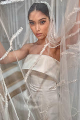 Jessica Dantel İşlemeli Özel Tasarım Hayal Tül Duvak - Mediha Cambaz Bridal