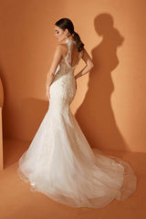 Jill Modern Halter Yaka Balık Kesim Gelinlik - Mediha Cambaz Bridal