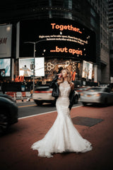 Jill Modern Halter Yaka Balık Kesim Gelinlik - Mediha Cambaz Bridal