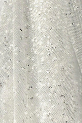 Joanne Kırık Beyaz Büzgülü Simli Uzun Duvak - Mediha Cambaz Bridal