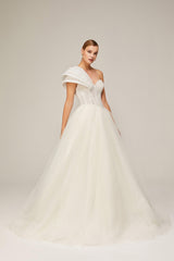 Jorja Taş İşleme Simli Prenses Model Gelinlik - Mediha Cambaz Bridal