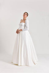 Juliet Gigot Kol Saten Prenses Model Gelinlik - Mediha Cambaz Bridal