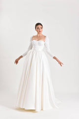 Juliet Gigot Kol Saten Prenses Model Gelinlik - Mediha Cambaz Bridal