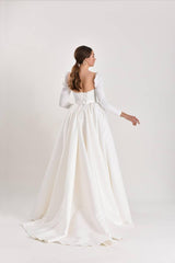 Juliet Gigot Kol Saten Prenses Model Gelinlik - Mediha Cambaz Bridal