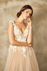 Jungle Boho Dantel Tül Prenses Model Gelinlik - Mediha Cambaz Bridal