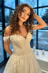 Kaia Üç Boyutlu Dantel A Kesim Gelinlik - Mediha Cambaz Bridal