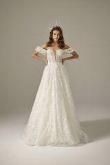 Karin Star Madonna Yakalı A Kesim Gelinlik - Mediha Cambaz Bridal