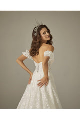 Karin Star Madonna Yakalı A Kesim Gelinlik - Mediha Cambaz Bridal