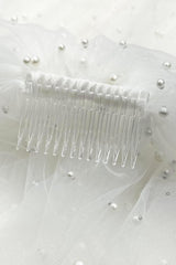 Karl İnci İşlemeli Uzun Hayal Tül Duvak - Mediha Cambaz Bridal