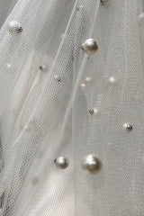 Karl İnci İşlemeli Uzun Hayal Tül Duvak - Mediha Cambaz Bridal