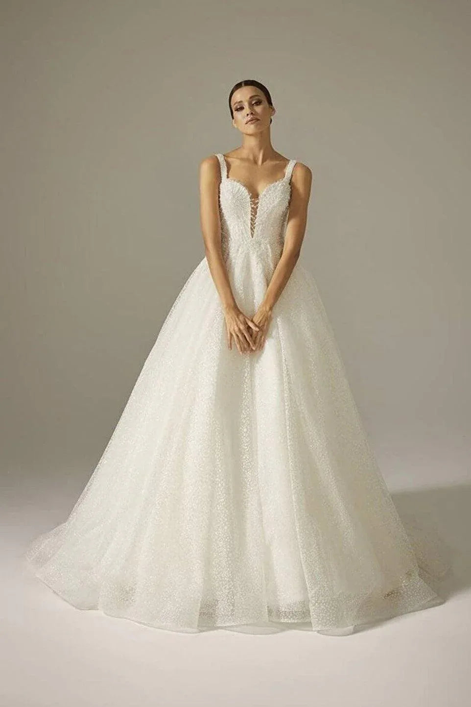 Karla Taş İşlemeli Prenses Model Gelinlik - Mediha Cambaz Bridal