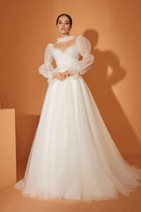 Katie Balon Kol Dantel A Kesim Gelinlik - Mediha Cambaz Bridal