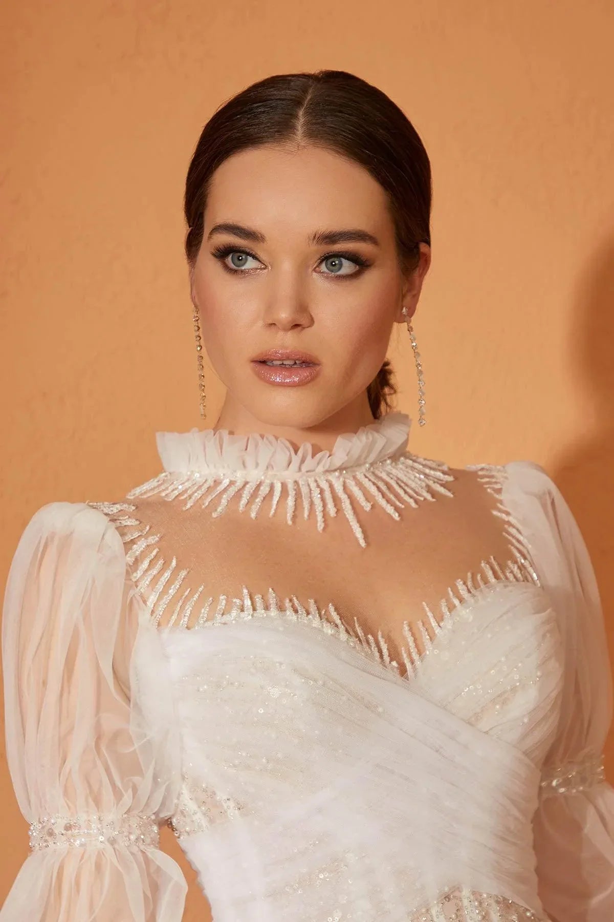 Katie Balon Kol Dantel A Kesim Gelinlik - Mediha Cambaz Bridal