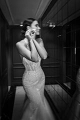 Keila Halter Yaka Dantel İşlemeli Balık Gelinlik - Mediha Cambaz Bridal