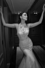 Keila Halter Yaka Dantel İşlemeli Balık Gelinlik - Mediha Cambaz Bridal