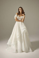 Kelly Fırfırlı Kol Vintage A Kesim Gelinlik - Mediha Cambaz Bridal