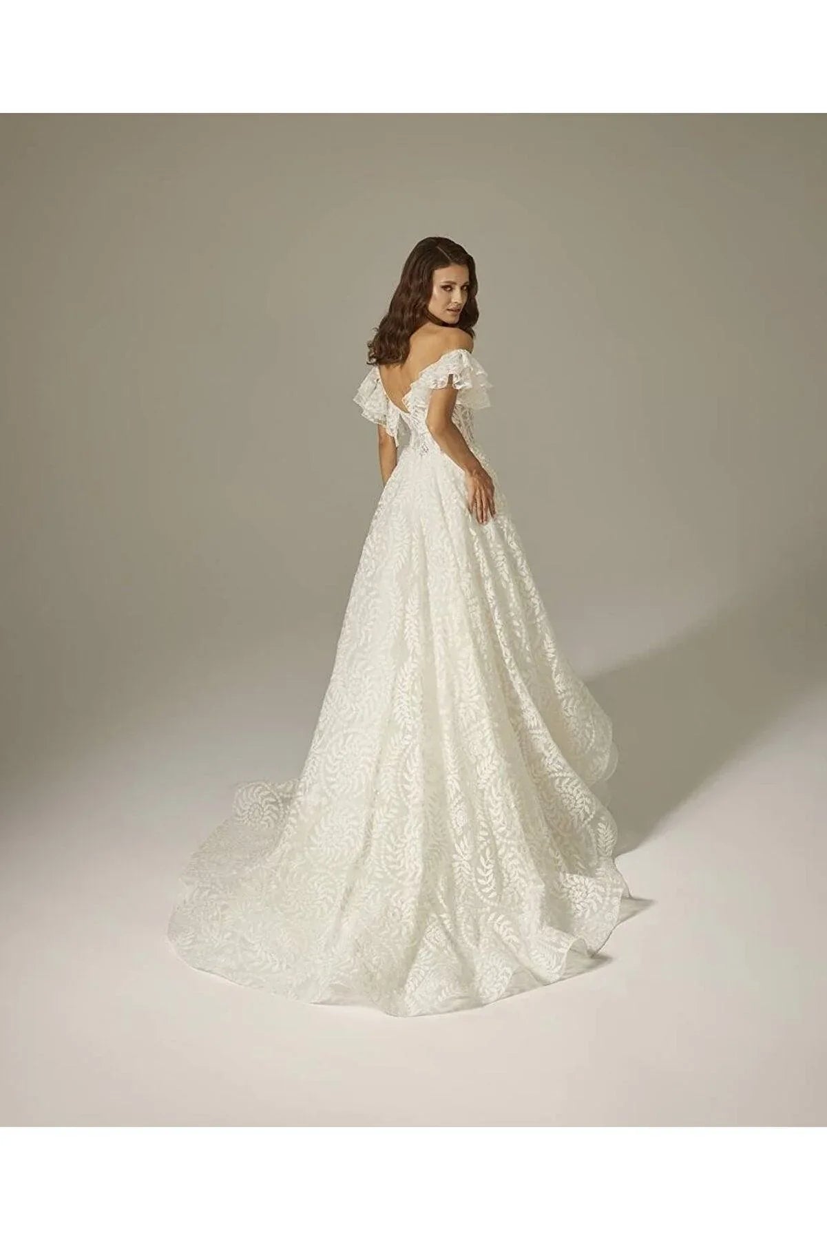 Kelly Fırfırlı Kol Vintage A Kesim Gelinlik - Mediha Cambaz Bridal