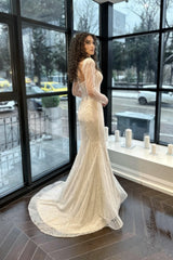 Kenndey İşlemeli Dantel M Yaka Balık Gelinlik - Mediha Cambaz Bridal