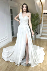 Kimberly Tek Omuz Organze Düz Kesim Gelinlik - Mediha Cambaz Bridal