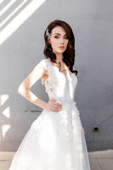 Klara Üç Boyutlu Dantel A Kesim Gelinlik - Mediha Cambaz Bridal