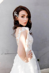 Klara Üç Boyutlu Dantel A Kesim Gelinlik - Mediha Cambaz Bridal