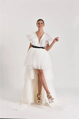 Kleopatra Önü Kısa Arkası Uzun Tül Elbise - Mediha Cambaz Bridal