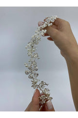 Kristal Taşlı ve İnci Çiçekli Saç Aksesuarı - Mediha Cambaz Bridal