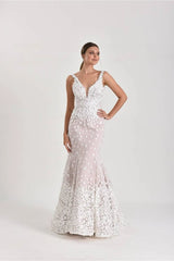 Lac An Fleurs Üç Boyutlu Dantel Balık Gelinlik - Mediha Cambaz Bridal