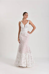 Lac An Fleurs Üç Boyutlu Dantel Balık Gelinlik - Mediha Cambaz Bridal