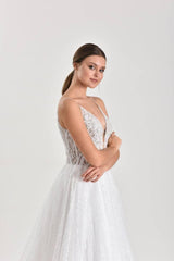 Landscape Üç Boyutlu Dantel A Kesim Gelinlik - Mediha Cambaz Bridal
