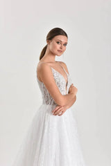 Landscape Üç Boyutlu Dantel A Kesim Gelinlik - Mediha Cambaz Bridal